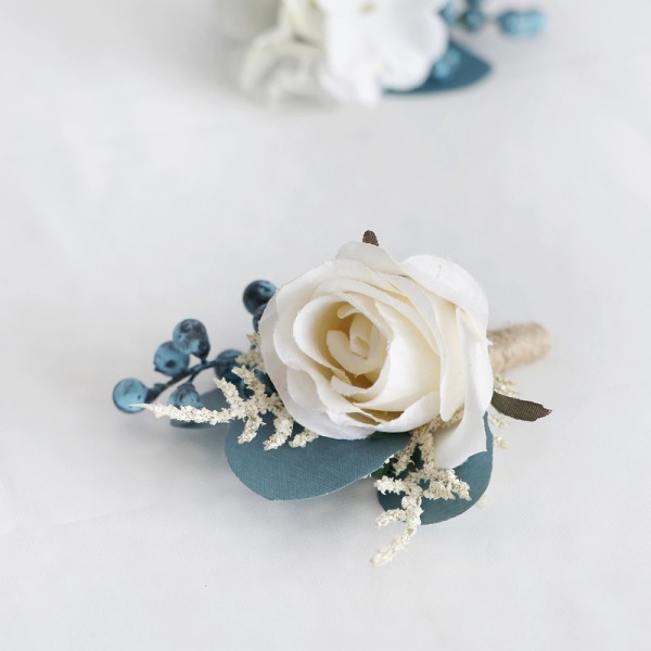 Free-Form Silk Flower Boutonniere -