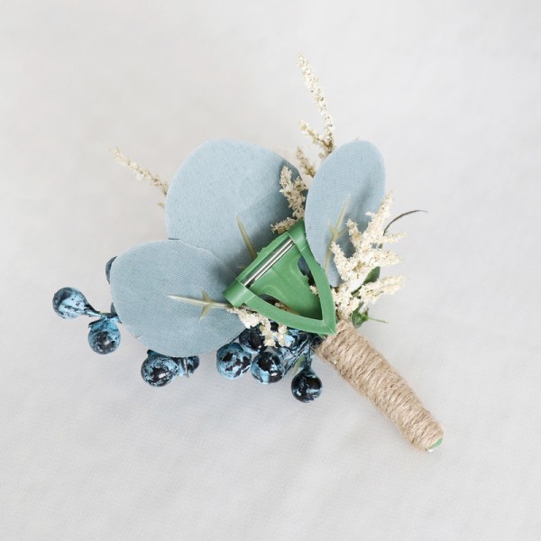 Free-Form Silk Flower Boutonniere -