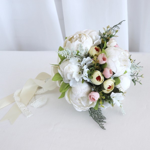 Round Silk Flower Bridesmaid Bouquets -