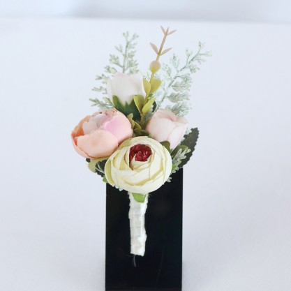 Free-Form Silk Flower Boutonniere -