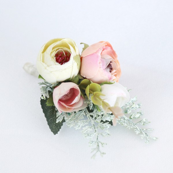 Free-Form Silk Flower Boutonniere -