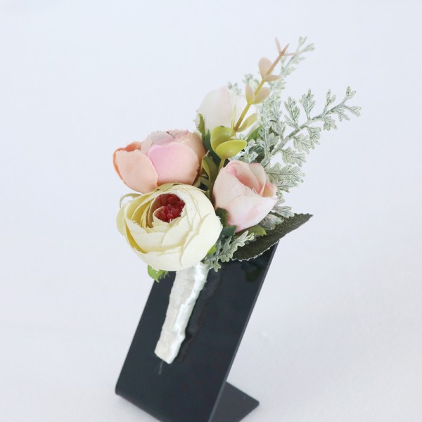 Free-Form Silk Flower Boutonniere -