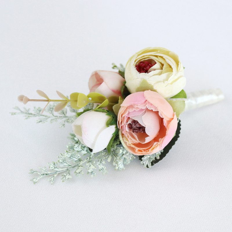 Free-Form Silk Flower Boutonniere -