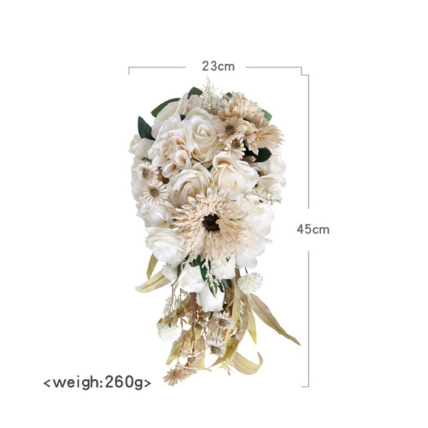 Cascade Silk Flower Bridal Bouquets -