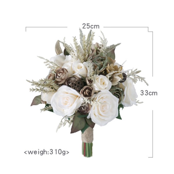 Round Silk Flower Bridal Bouquets -