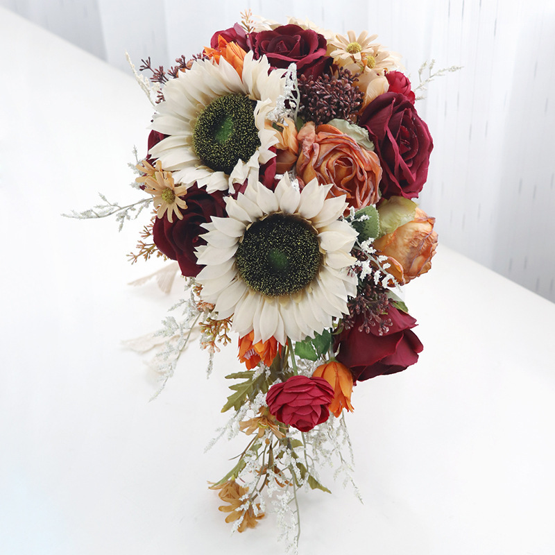 Cascade Silk Flower Bridal Bouquets -