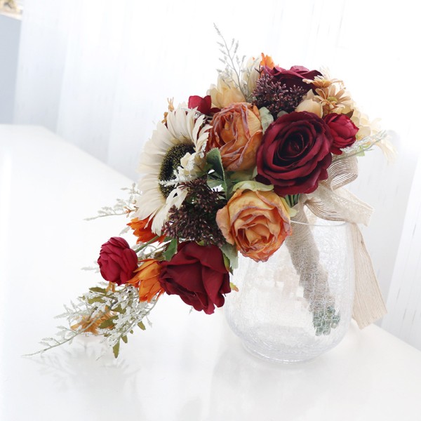 Cascade Silk Flower Bridal Bouquets -