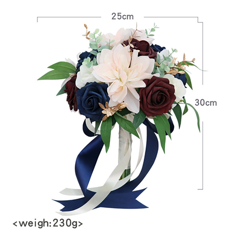 Round Silk Flower Bridal Bouquets -