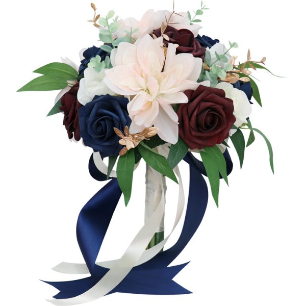 Round Silk Flower Bridal Bouquets -