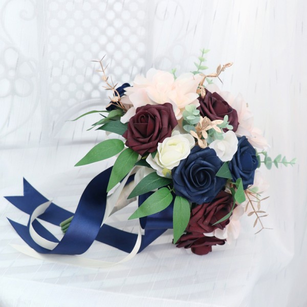 Round Silk Flower Bridal Bouquets -