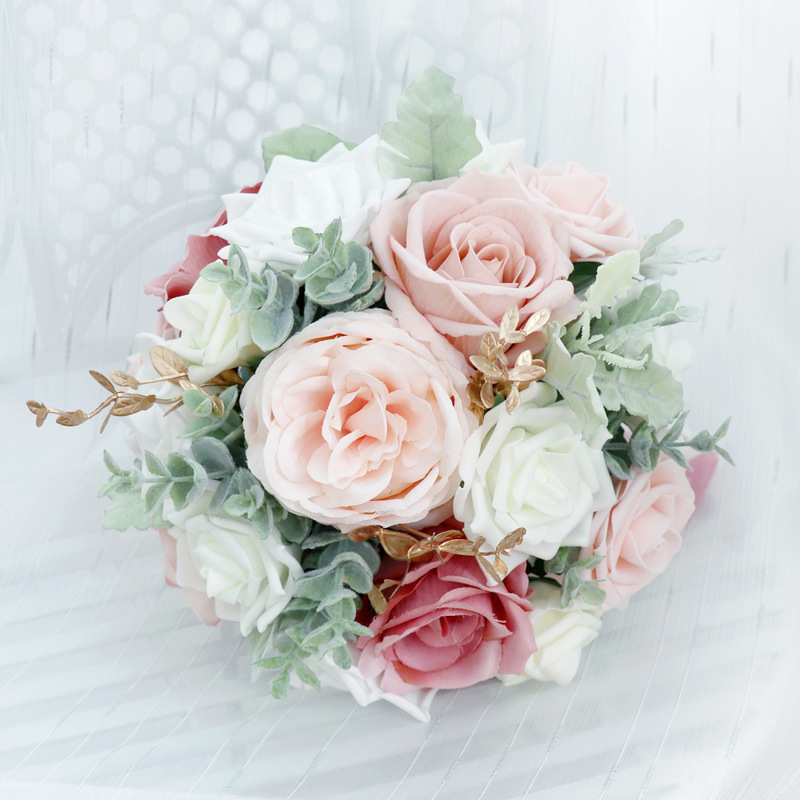 Round Foam/Silk Flower Bridal Bouquets -