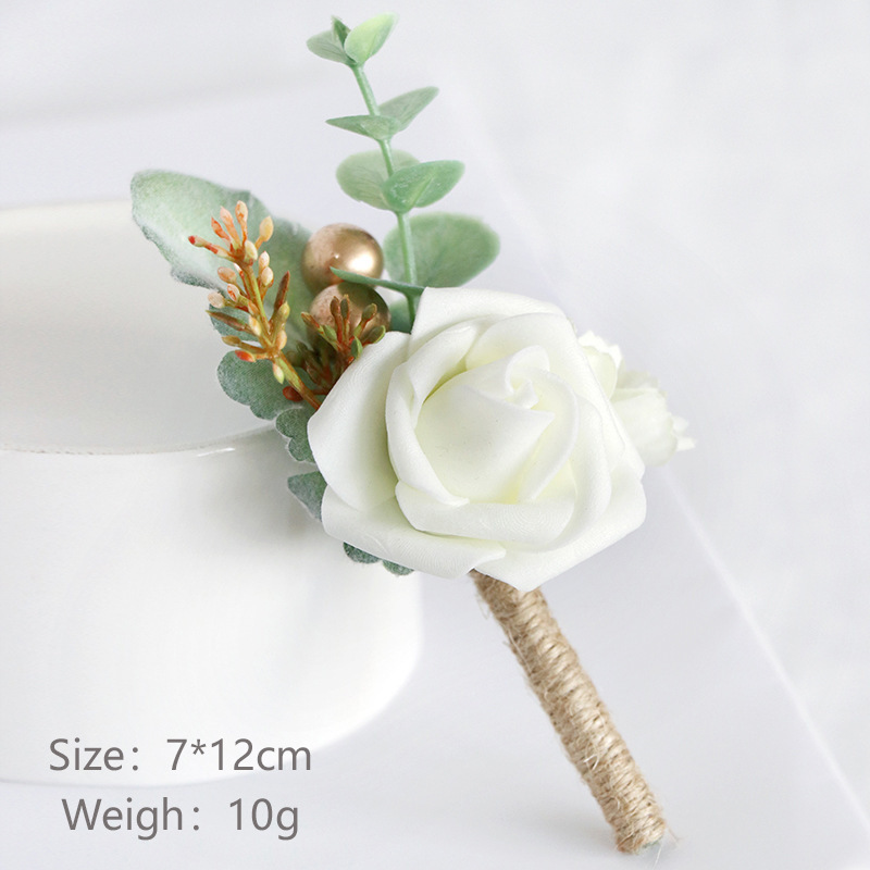 Free-Form Silk Flower Boutonniere -