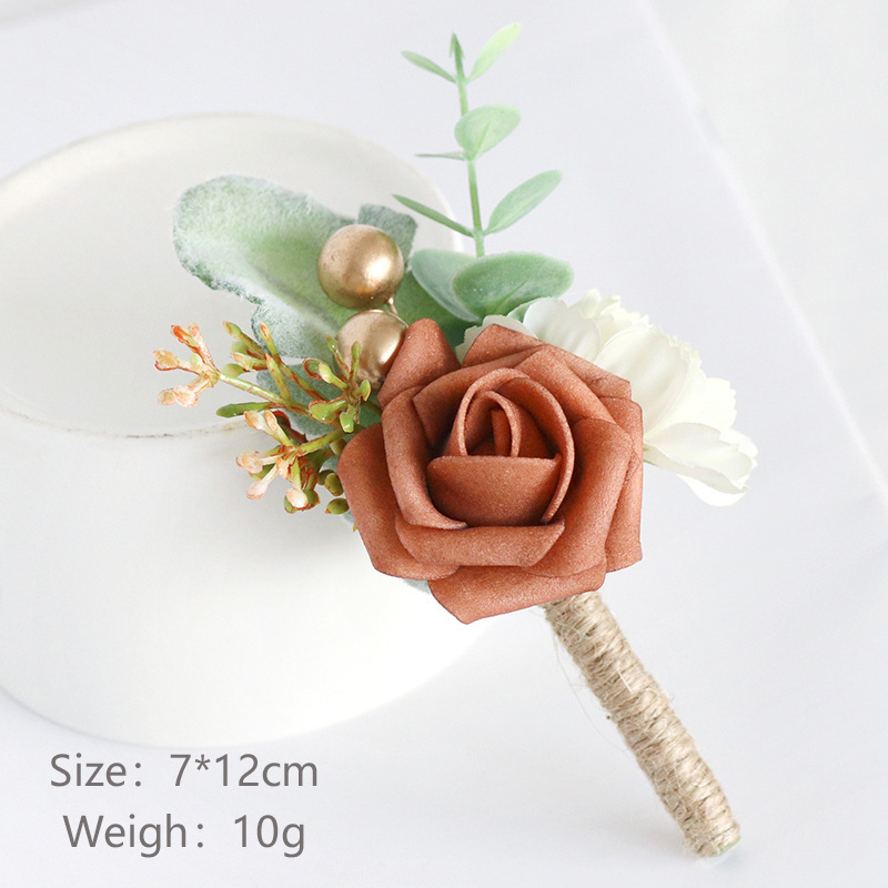 Free-Form Silk Flower Boutonniere -