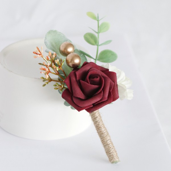 Free-Form Silk Flower Boutonniere -