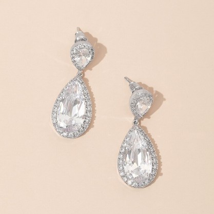 Ladies' Gorgeous Alloy With Irregular Cubic Zirconia Earrings