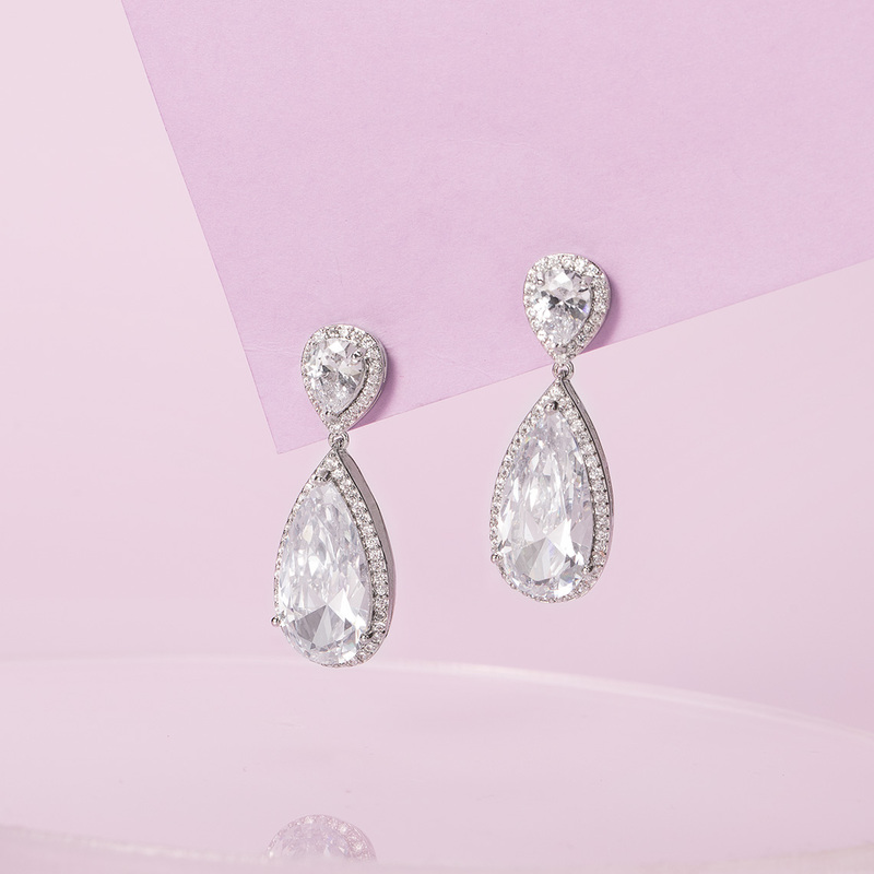 Ladies' Gorgeous Alloy With Irregular Cubic Zirconia Earrings