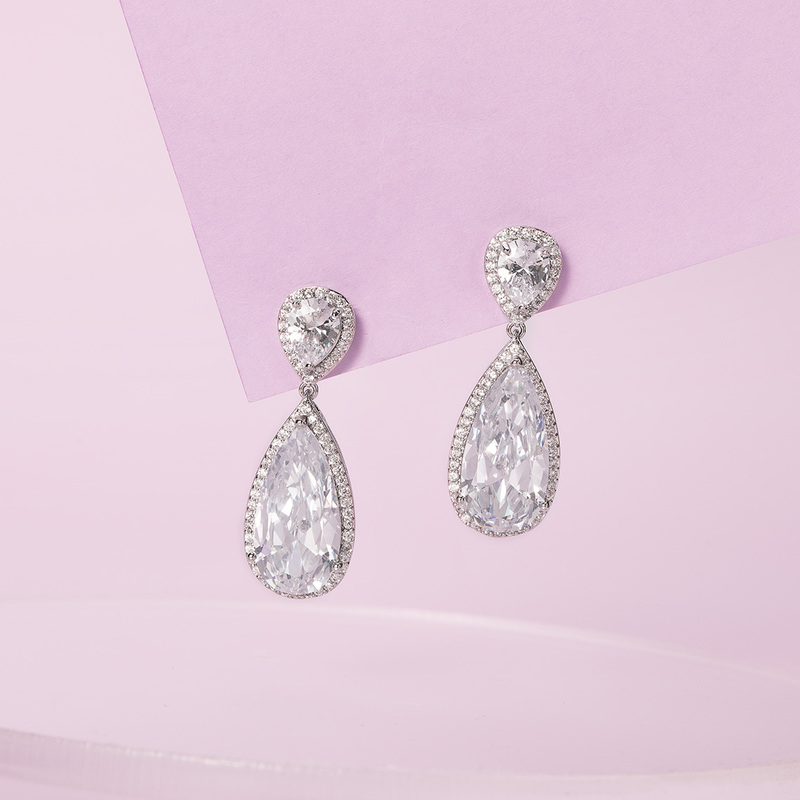 Ladies' Gorgeous Alloy With Irregular Cubic Zirconia Earrings