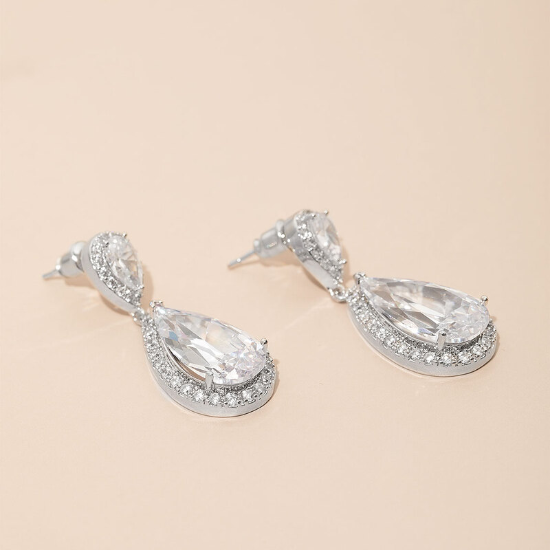 Ladies' Gorgeous Alloy With Irregular Cubic Zirconia Earrings