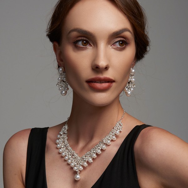 Ladies' Gorgeous Alloy With Irregular Pearl/Rhinestone Jewelry Sets