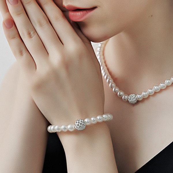 Ladies' Gorgeous Pearl&Imitation pearl With Round Pearl Jewelry Sets