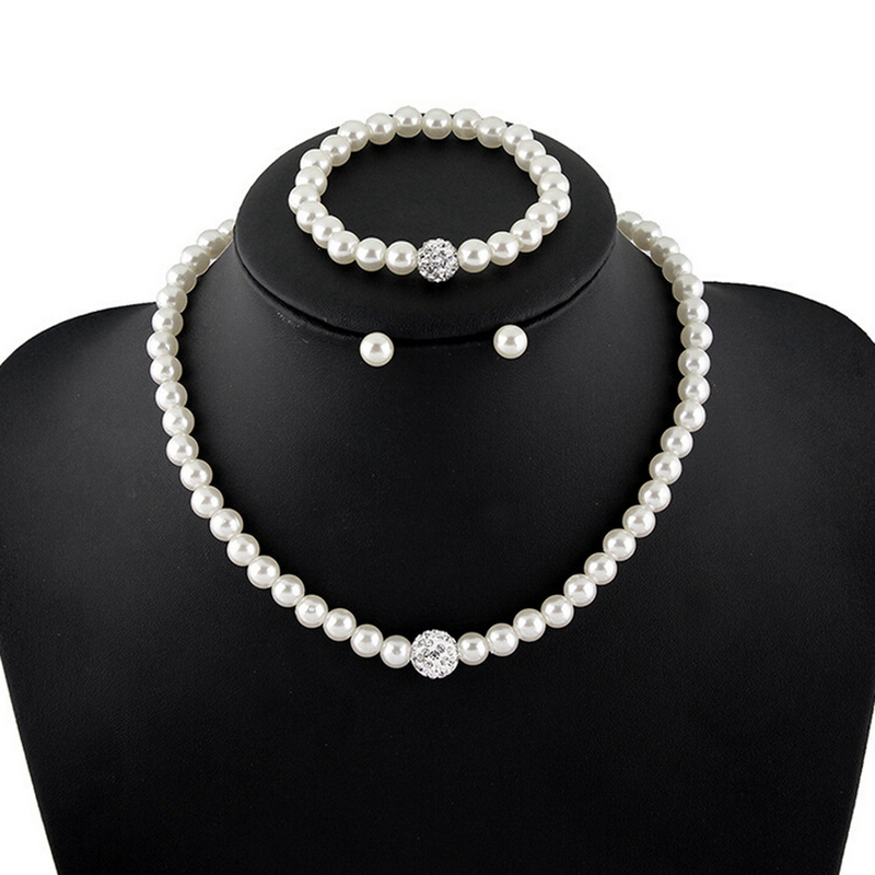 Ladies' Gorgeous Pearl&Imitation pearl With Round Pearl Jewelry Sets