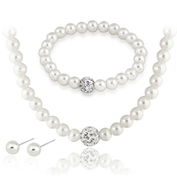 Ladies' Gorgeous Pearl&Imitation pearl With Round Pearl Jewelry Sets