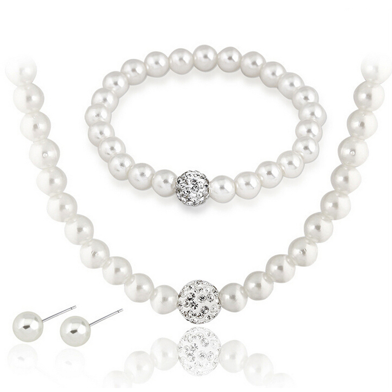 Ladies' Gorgeous Pearl&Imitation pearl With Round Pearl Jewelry Sets