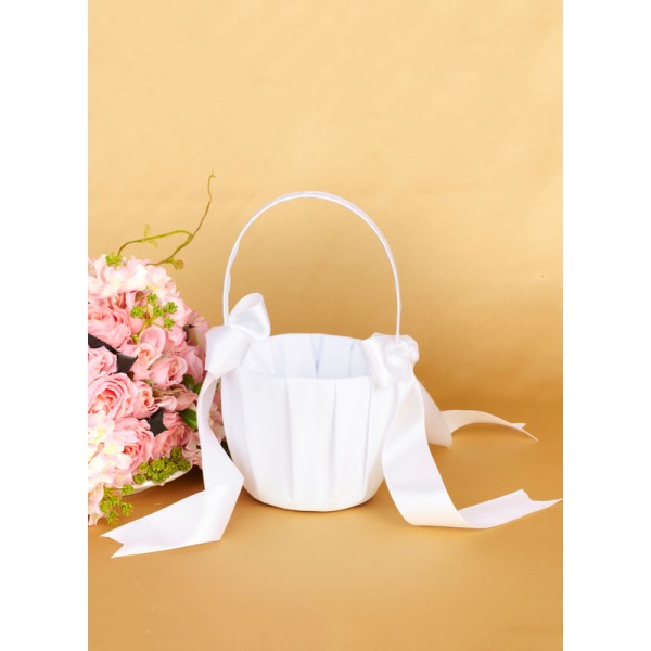 Satin With Bow Flower Basket