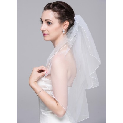 Two-tier Pencil Edge Elbow Bridal Veils