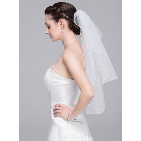 Two-tier Pencil Edge Elbow Bridal Veils