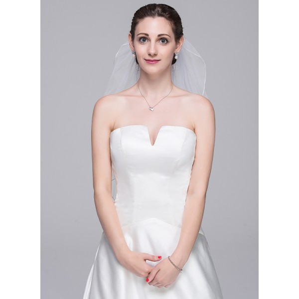 Two-tier Pencil Edge Elbow Bridal Veils