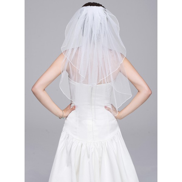 Two-tier Pencil Edge Elbow Bridal Veils