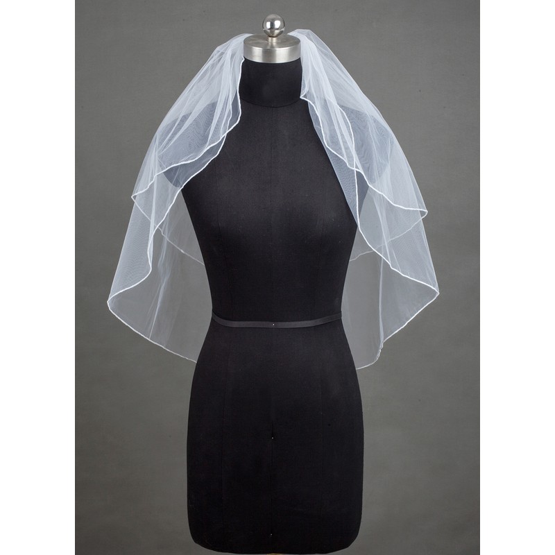 Two-tier Pencil Edge Elbow Bridal Veils